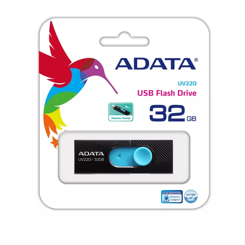 ADATA UV220 USB-stick 32 GB USB Type-A 2.0 zwart, blauw