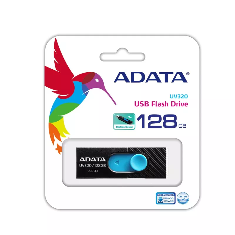 ADATA UV320 USB-flashstation 128 GB USB Type-A 3.2 Gen 1 (3.1 Gen 1) zwart, blauw