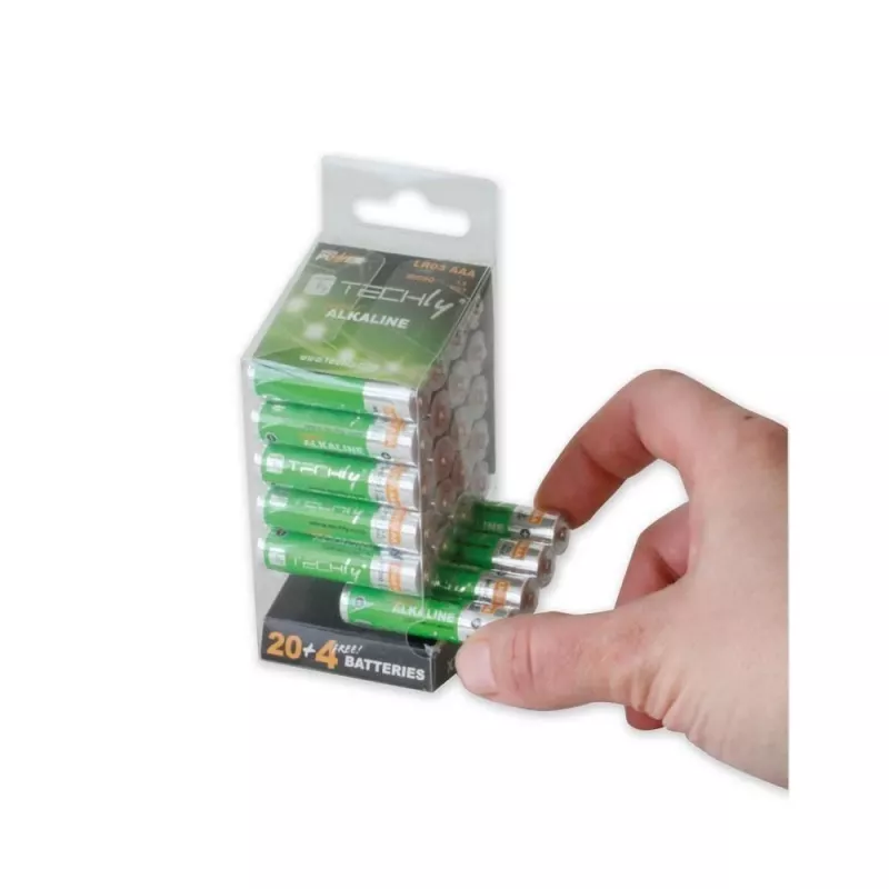 Techly multipack 24 batterijen High Power Mini Stilo AAA alkaline LR03 1,5V IBT-KAL-LR03-B24T