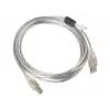 LANBERG USB-kabel USB 2.0 USB B – 3 m transparant