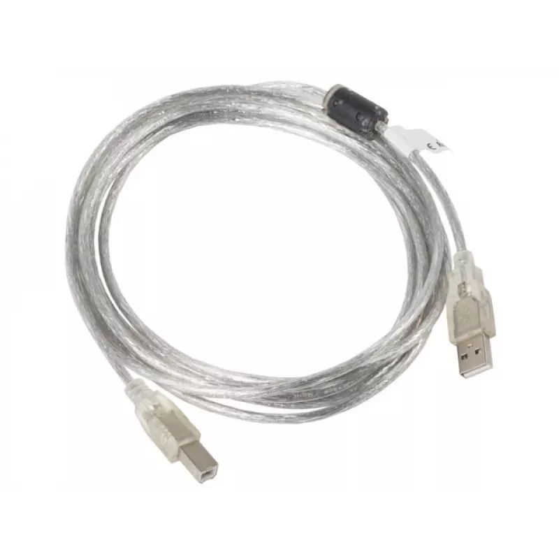 LANBERG USB-kabel USB 2.0 USB B – 3 m transparant