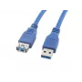 USB-A-naar-USB-A-kabel LANBERG CA-US3E-10CC-0018-B 1,8 m, USB 3.0, blauw, 4800 Mbit/s