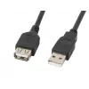 USB A-naar-A-kabel LANBERG CA-USBE-10CC-0018-BK, USB 2.0, 1,8 m, zwart
