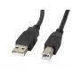 USB 2.0-kabel LANBERG CA-USBA-10CC-0018-BK — 1,8 m, USB A (stekker) naar USB B (stekker), zwart