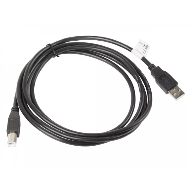 USB 2.0-kabel LANBERG CA-USBA-10CC-0018-BK — 1,8 m, USB A (stekker) naar USB B (stekker), zwart