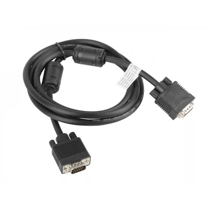 LANBERG VGA-kabel M/M dubbel afgeschermd ferrietkern 1,8 m zwart
