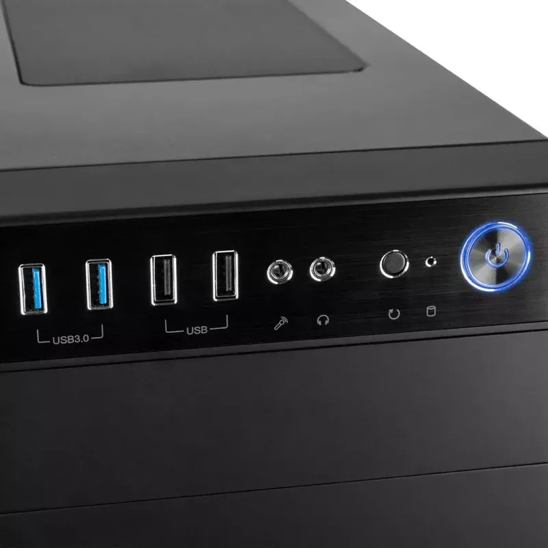 Modecom Oberon Pro Midi Tower pc-behuizing, ATX/Micro ATX/ITX, zijvenster, videokaart tot 395 mm, 2x USB 3.0, zwart