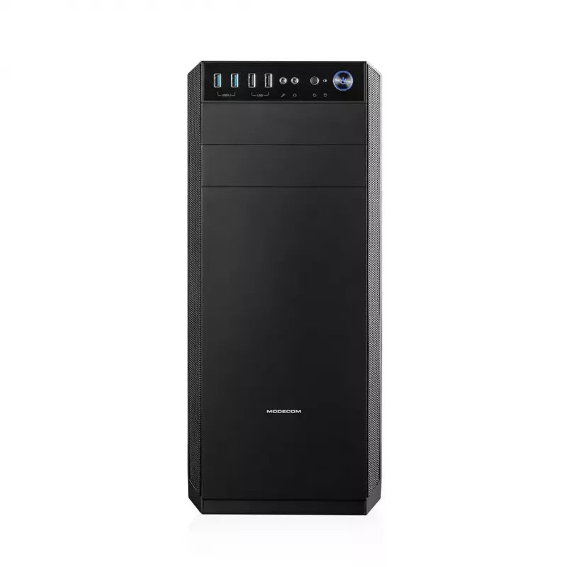 Modecom Oberon Pro Midi Tower pc-behuizing, ATX/Micro ATX/ITX, zijvenster, videokaart tot 395 mm, 2x USB 3.0, zwart