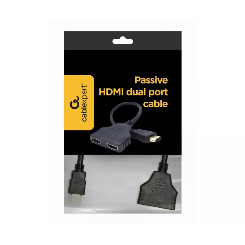 HDMI-kabel Gembird DSP-2PH4-04 — HDMI type A stekker naar 2× HDMI type A bus, zwart, rechte stekker
