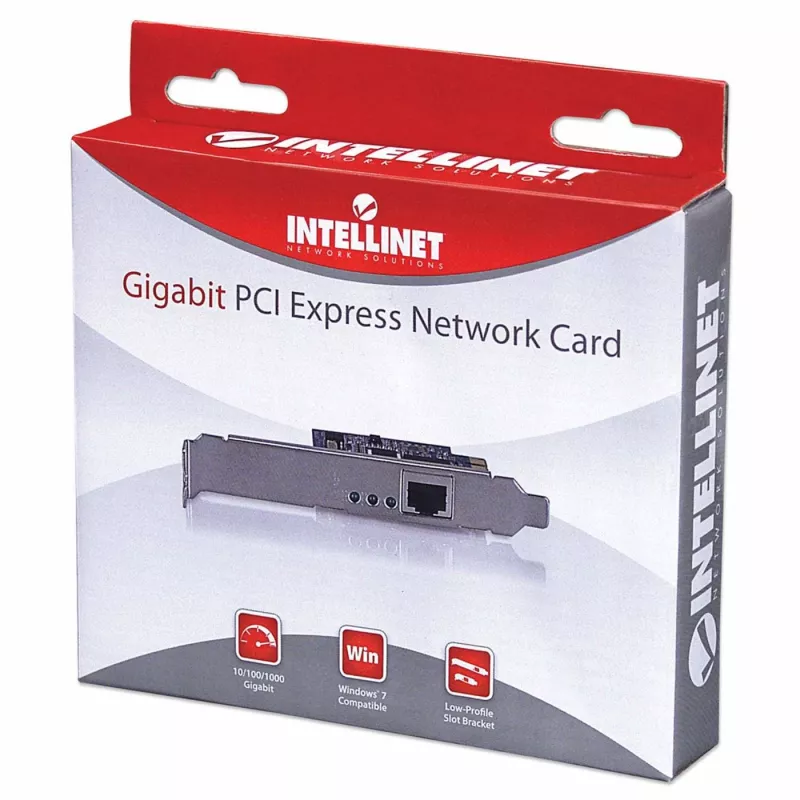 Intellinet Gigabit PCI Express-netwerkkaart, 10/100/1000 Mbps PCI Express RJ45 Ethernet-kaart