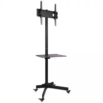 Techly Trolley Vloerstandaard LCD/LED/Plasma 23 inch-55 inch, 58,4 cm (23 inch), 139,7 cm (55 inch), 50 x 50 mm, 400 x 400 mm, -15 - 15°, zwart
