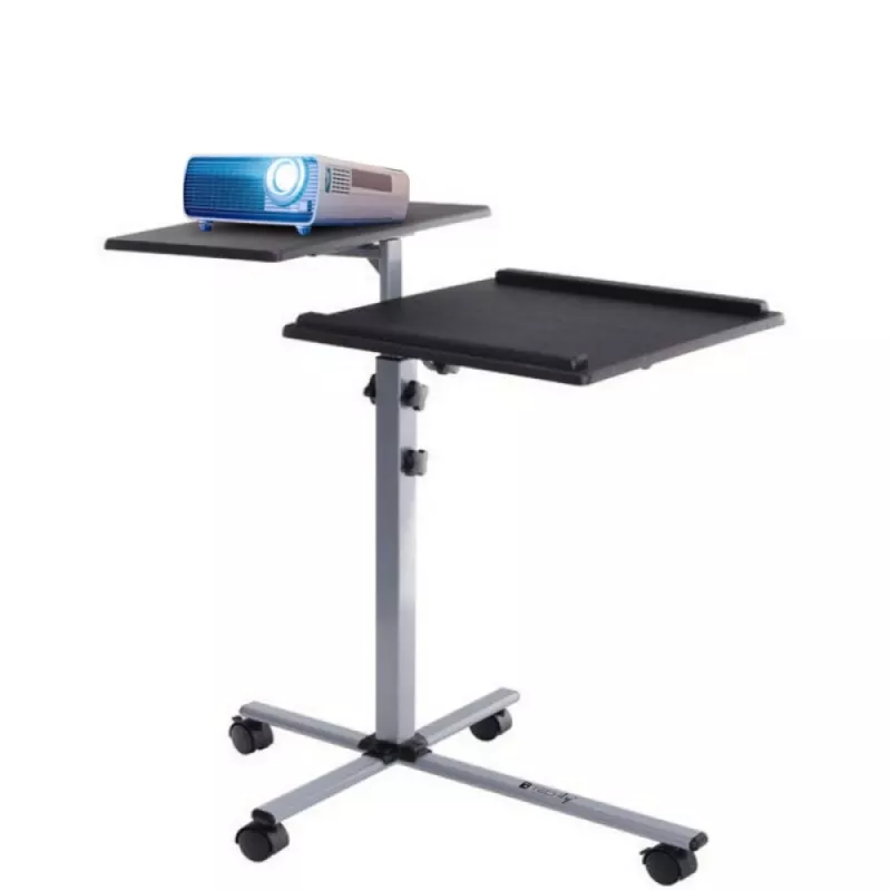 Laptopstandaard Techly universele verstelbare trolley voor notebook projector zwart