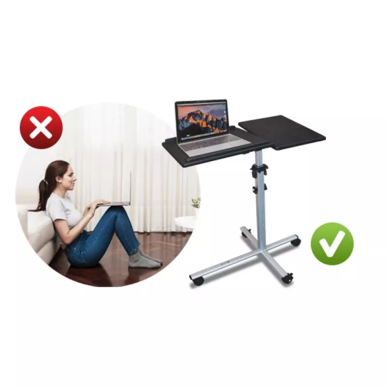Laptopstandaard Techly universele verstelbare trolley voor notebook projector zwart
