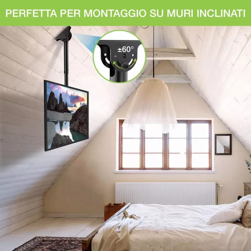 Techly telescoop-plafondbeugel tot 1,6 m LED tv LCD 23-42 inch ICA-CPLB 922L