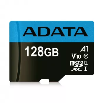 MicroSDXC flashgeheugen ADATA 128 GB UHS‑I Class 10 — 85 MB/s lezen, 25 MB/s schrijven, waterdicht, met SD-adapter