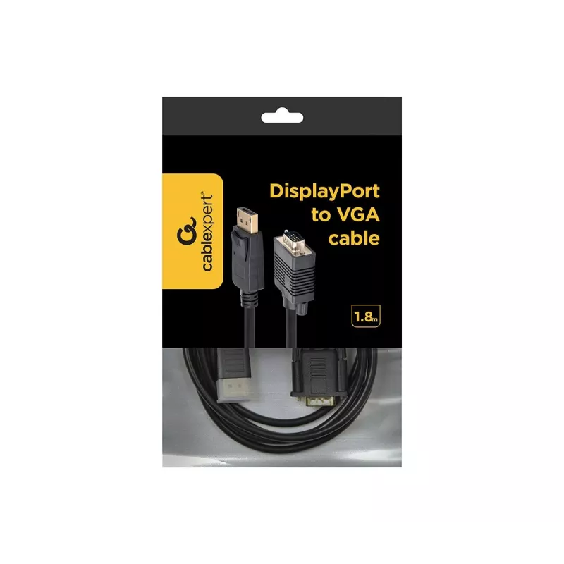 Gembird CCP-DPM-VGAM-6 DisplayPort-naar-VGA-adapterkabel, 1,8 m, zwart