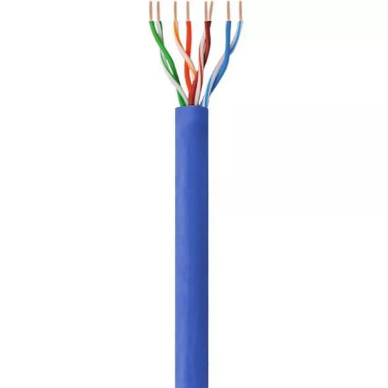 Techly ITP6-CCA-305-BL netwerkkabel Cat6 U/UTP, 305 m, massief, CCA, blauw