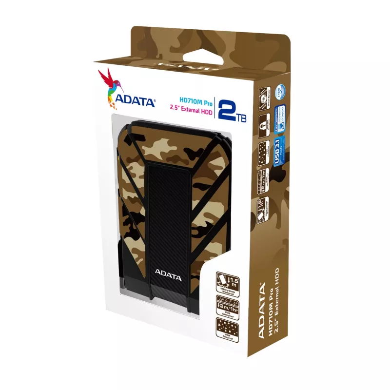 Externe HDD ADATA HD710M Pro 2 TB USB 3.2 Gen 1 (USB Type-A / Micro-USB B) camouflage, schokbestendig