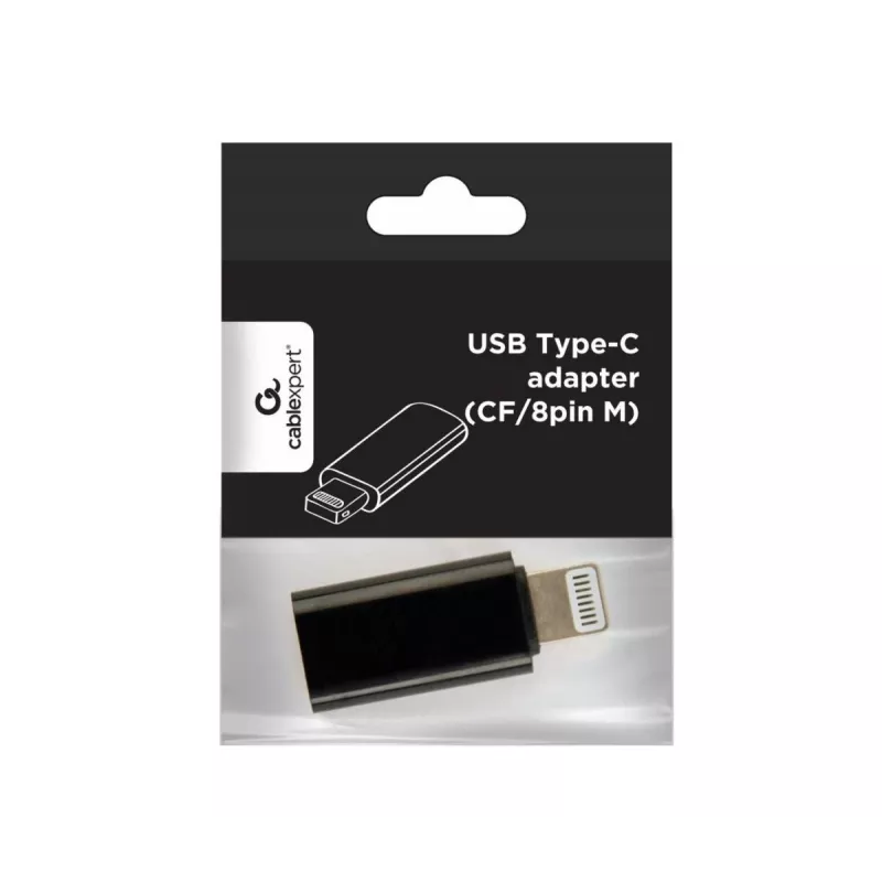 Gembird A-USB-CF8PM-01 kabeladapter USB Type-C 8-pin naar..., zwart