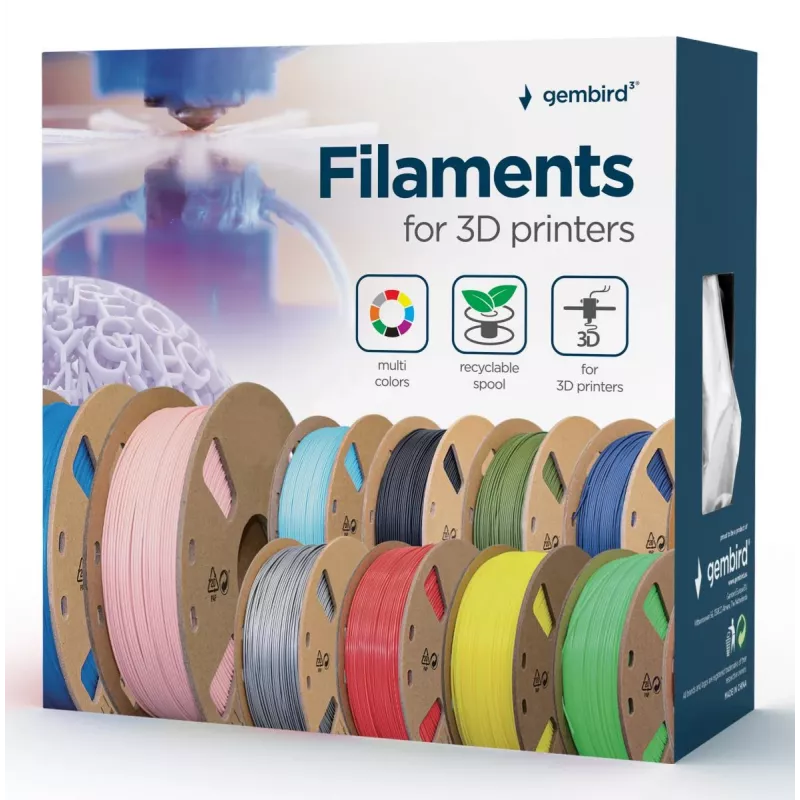 GEMBIRD ABS-filament - rood - 1,75 mm - 1 kg