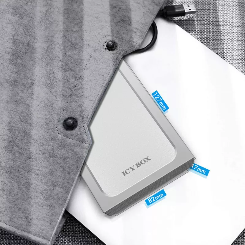 ICY BOX IB-241WP HDD/SSD-behuizing antraciet, zilver 2,5 inch