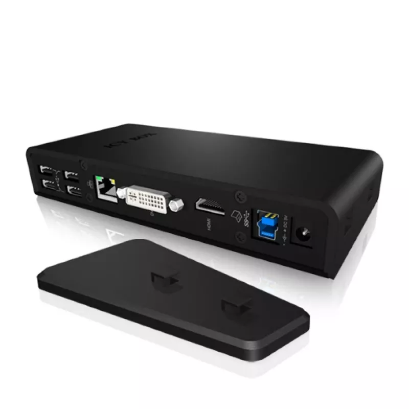 ICY BOX IB-DK2241AC bedraad USB 3.2 Gen 1 (3.1 Gen 1) Type-A zwart