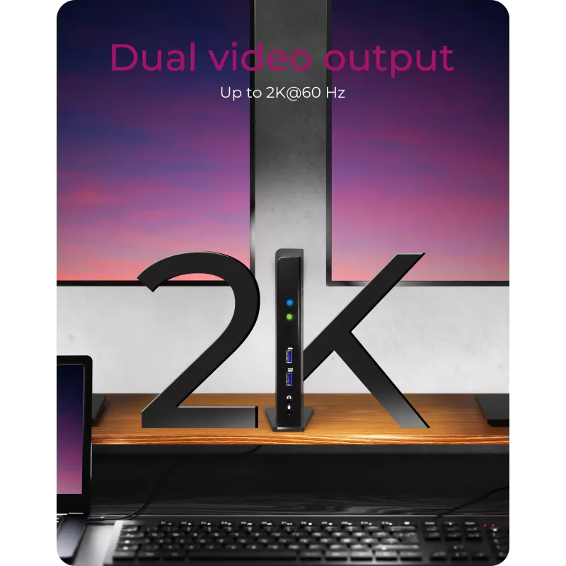 ICY BOX IB-DK2241AC bedraad USB 3.2 Gen 1 (3.1 Gen 1) Type-A zwart
