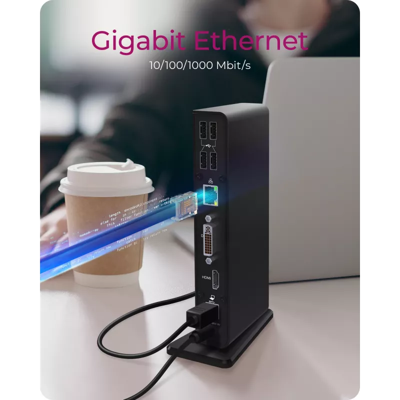 ICY BOX IB-DK2241AC bedraad USB 3.2 Gen 1 (3.1 Gen 1) Type-A zwart