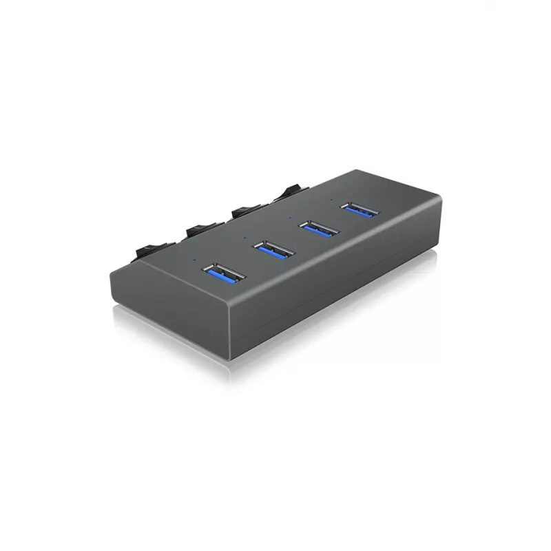 ICY BOX IB-HUB1405 USB 3.2 Gen 1 (3.1 Gen 1) Type-B 5000 Mbit/s antraciet