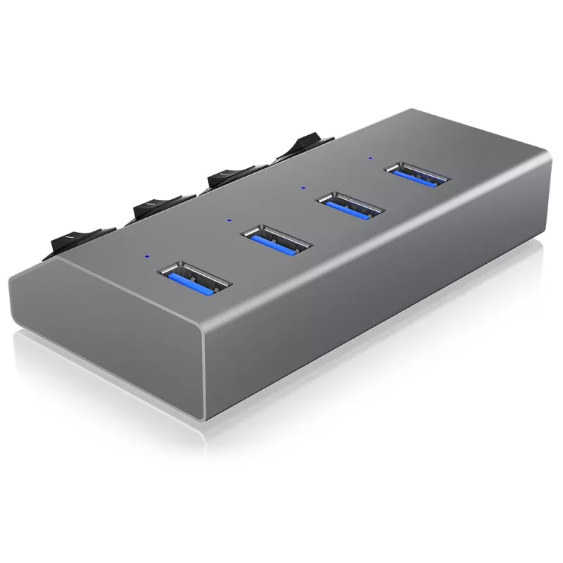 ICY BOX IB-HUB1405 USB 3.2 Gen 1 (3.1 Gen 1) Type-B 5000 Mbit/s antraciet