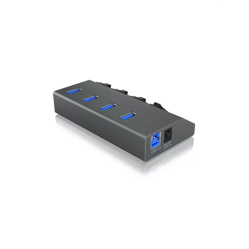 ICY BOX IB-HUB1405 USB 3.2 Gen 1 (3.1 Gen 1) Type-B 5000 Mbit/s antraciet