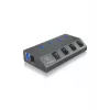 ICY BOX IB-HUB1405 USB 3.2 Gen 1 (3.1 Gen 1) Type-B 5000 Mbit/s antraciet