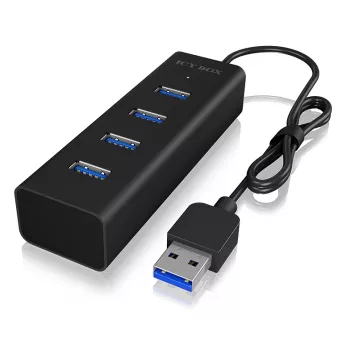 ICY BOX IB-HUB1409-U3 USB 3.2 Gen 1 (3.1 Gen 1) Type-A 5000 Mbit/s zwart