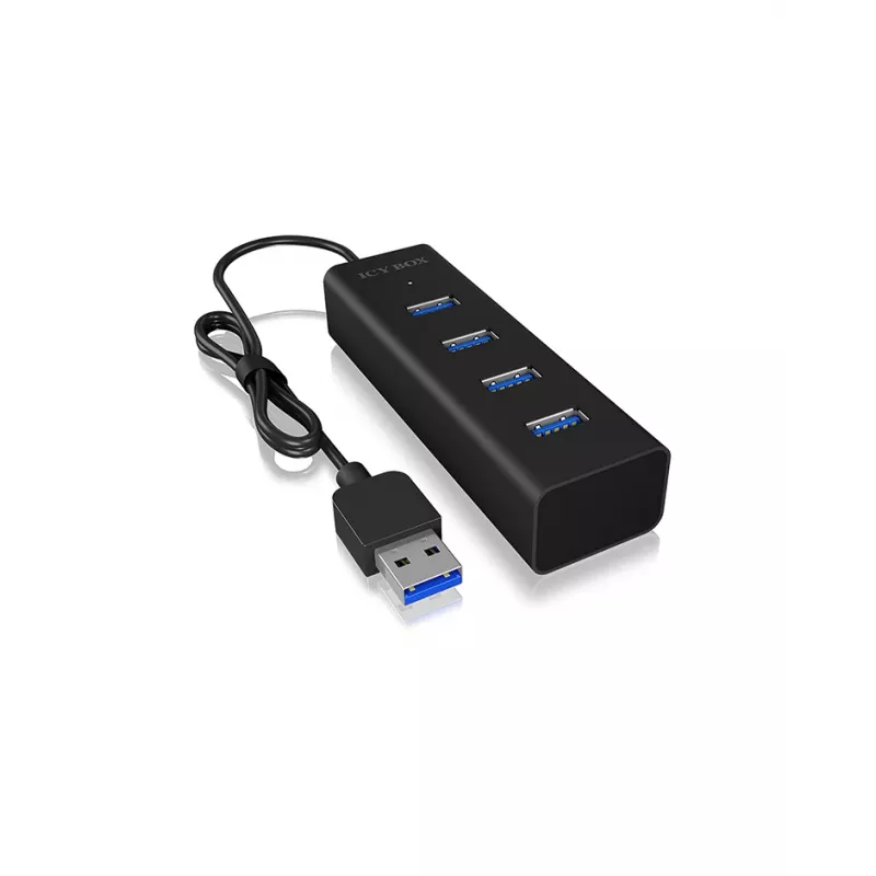ICY BOX IB-HUB1409-U3 USB 3.2 Gen 1 (3.1 Gen 1) Type-A 5000 Mbit/s zwart