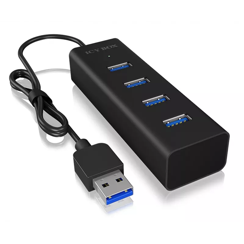 ICY BOX IB-HUB1409-U3 USB 3.2 Gen 1 (3.1 Gen 1) Type-A 5000 Mbit/s zwart