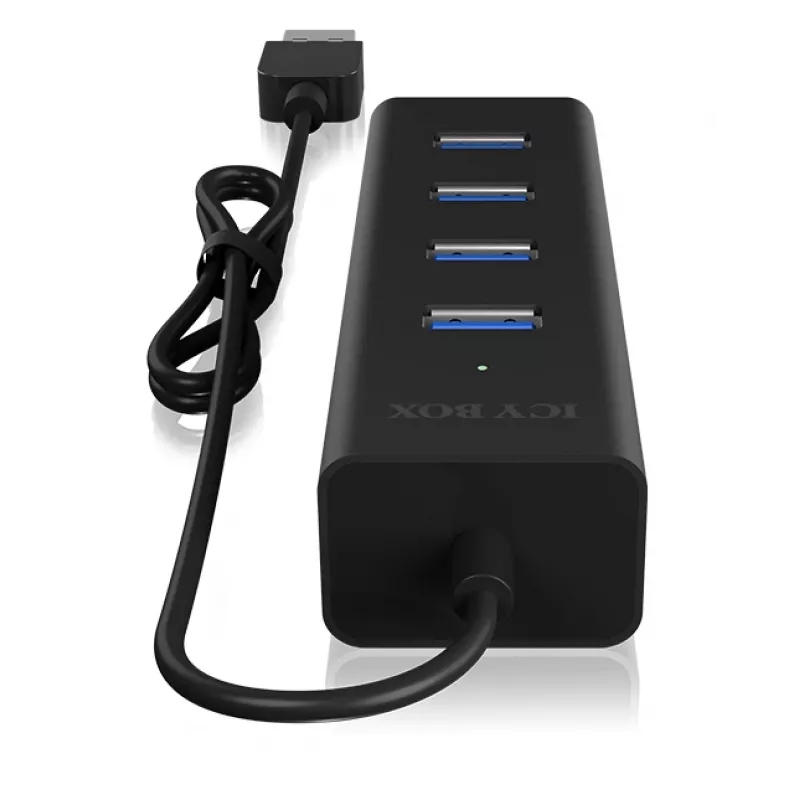 ICY BOX IB-HUB1409-U3 USB 3.2 Gen 1 (3.1 Gen 1) Type-A 5000 Mbit/s zwart