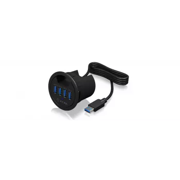ICY BOX IB-HUB1403 USB 3.2 Gen 1 (3.1 Gen 1) Type-A 5000 Mbit/s zwart