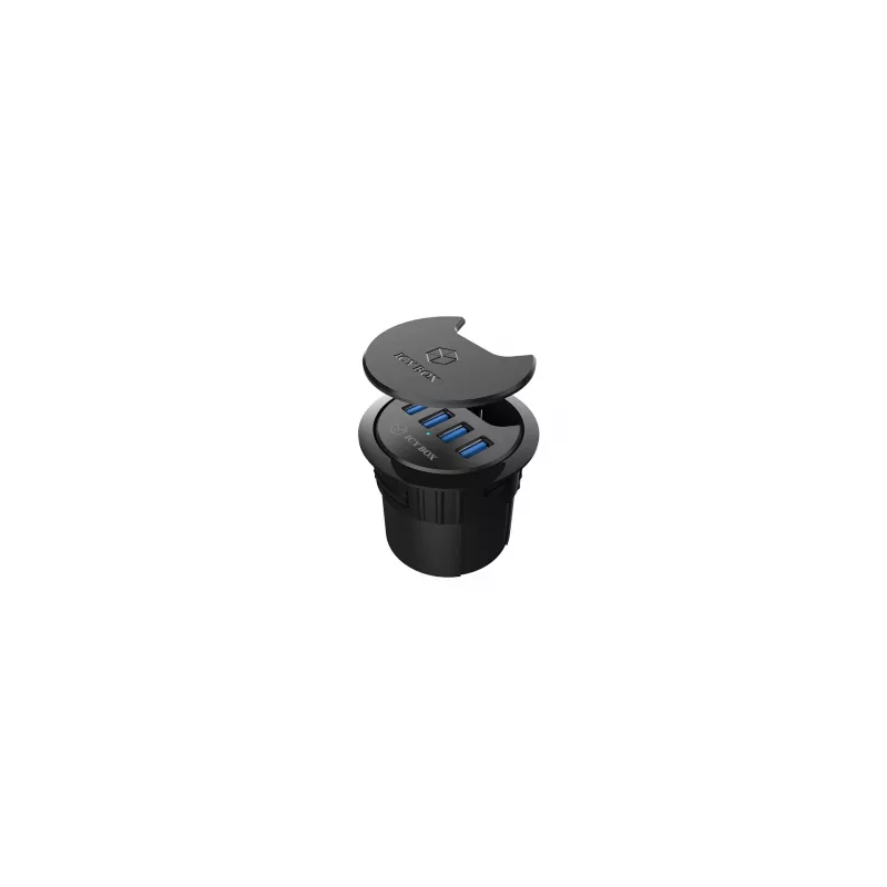 ICY BOX IB-HUB1403 USB 3.2 Gen 1 (3.1 Gen 1) Type-A 5000 Mbit/s zwart
