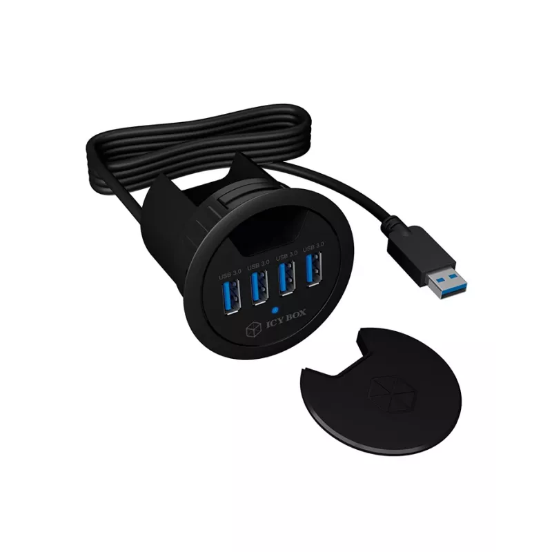 ICY BOX IB-HUB1403 USB 3.2 Gen 1 (3.1 Gen 1) Type-A 5000 Mbit/s zwart