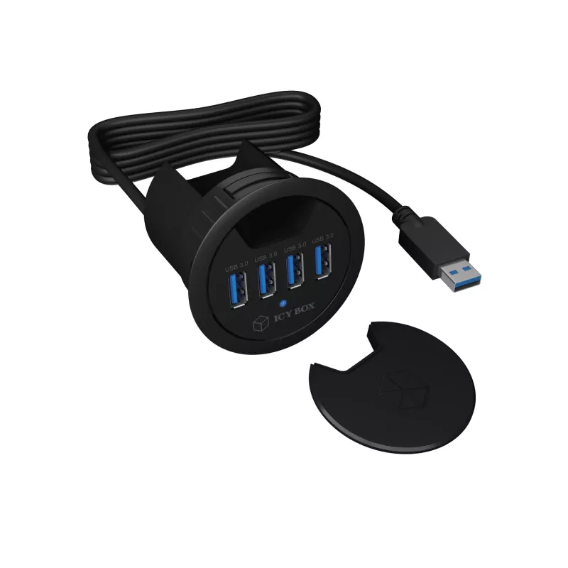 ICY BOX IB-HUB1403 USB 3.2 Gen 1 (3.1 Gen 1) Type-A 5000 Mbit/s zwart