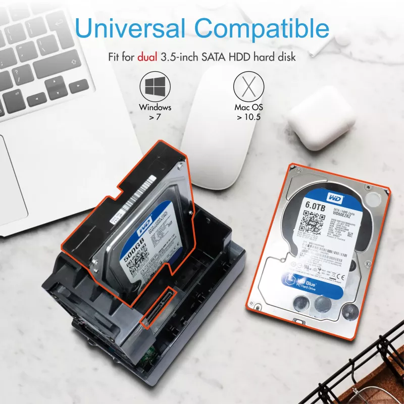 ICY BOX IB-RD3621U3 HDD/SSD-behuizing zwart 3,5 inch
