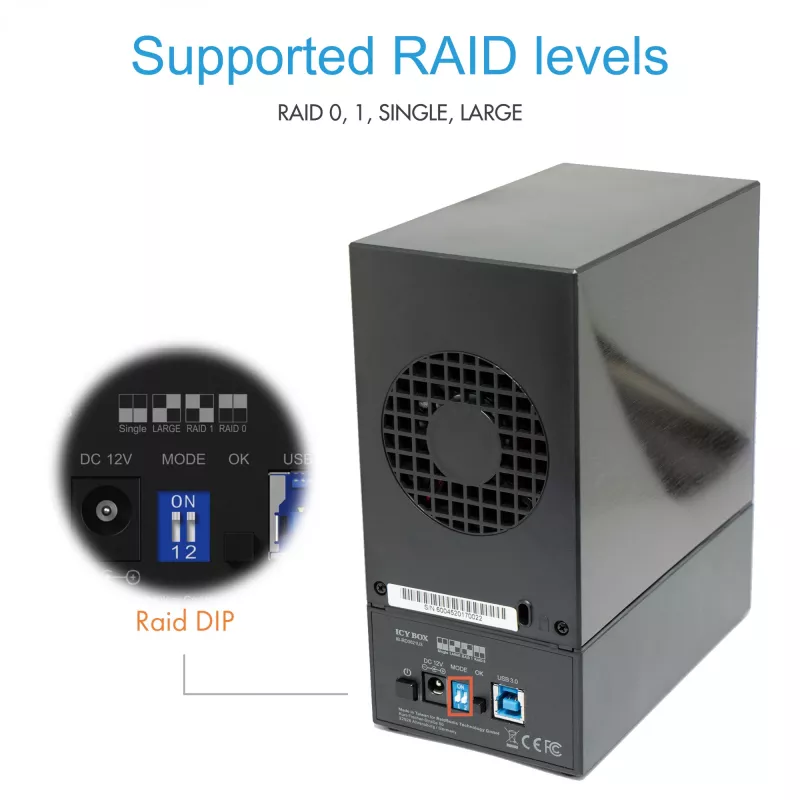 ICY BOX IB-RD3621U3 HDD/SSD-behuizing zwart 3,5 inch