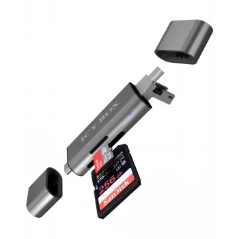 ICY BOX IB-CR200-C kaartlezer USB 2.0 zwart