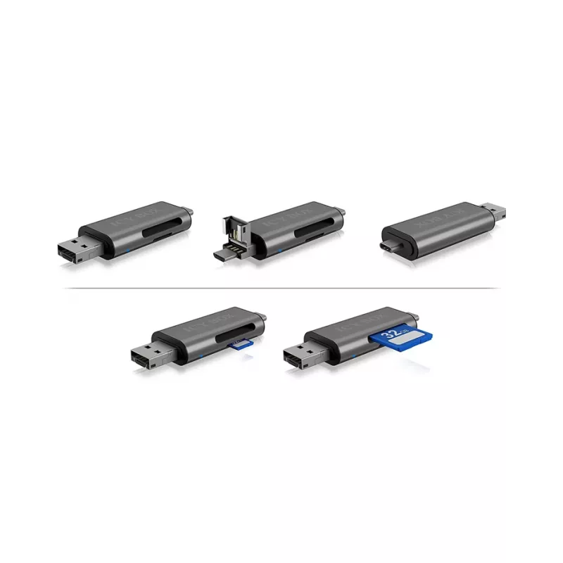ICY BOX IB-CR200-C kaartlezer USB 2.0 zwart