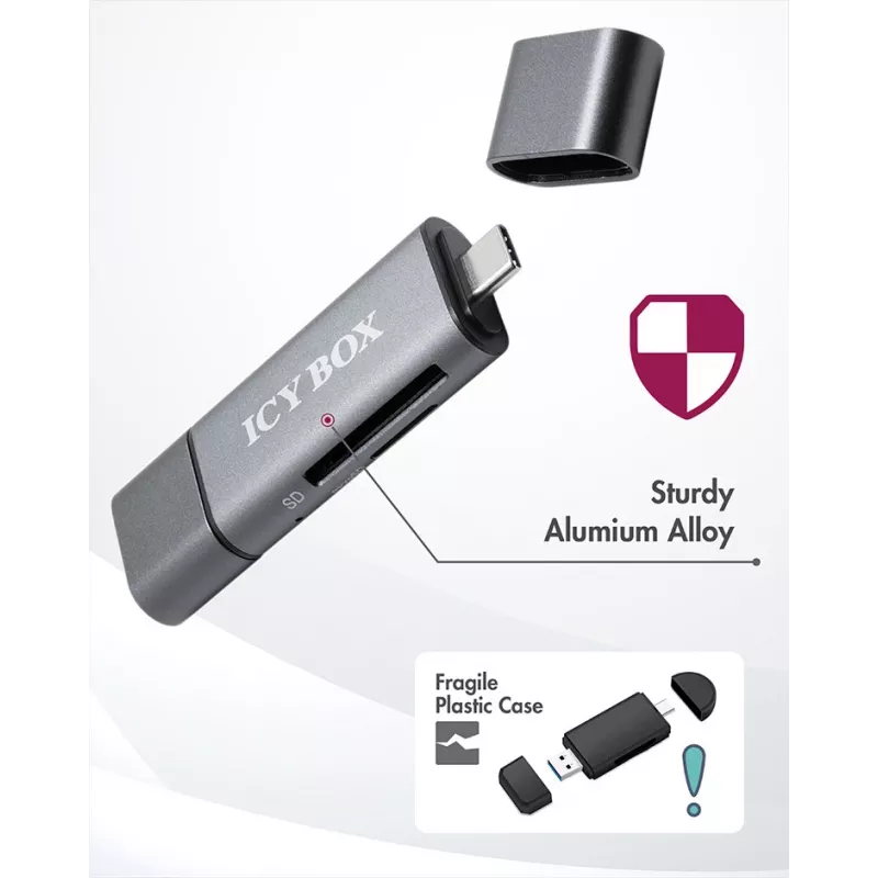 ICY BOX IB-CR200-C kaartlezer USB 2.0 zwart