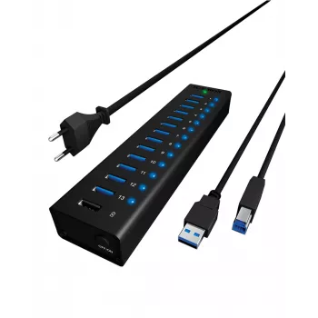 ICY BOX IB-AC6113 USB 3.2 Gen 1 (3.1 Gen 1) Type-B 5000 Mbit/s zwart