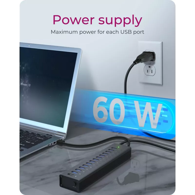 ICY BOX IB-AC6113 USB 3.2 Gen 1 (3.1 Gen 1) Type-B 5000 Mbit/s zwart