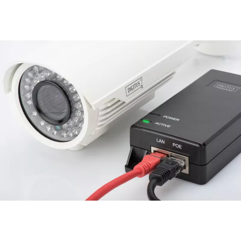 DIGITUS PoE+-injector, 802.3at 10/100/1000 Mbps uitgang max. 48V, 30W