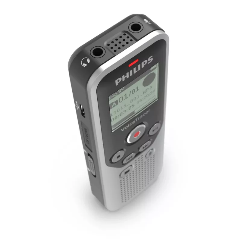 Philips DVT1250 dictafoon intern geheugen & flashkaart zwart, grijs