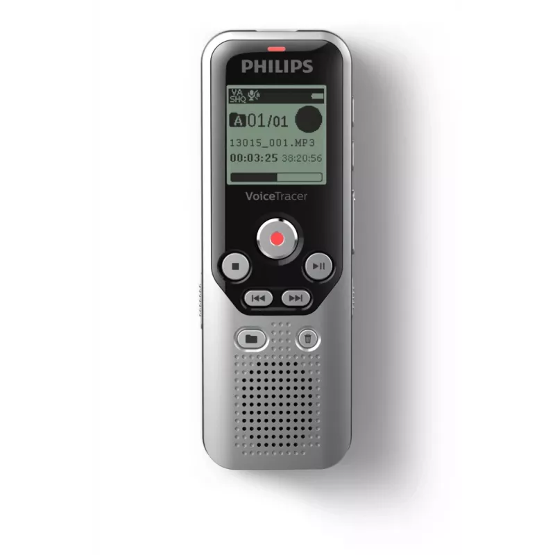 Philips DVT1250 dictafoon intern geheugen & flashkaart zwart, grijs